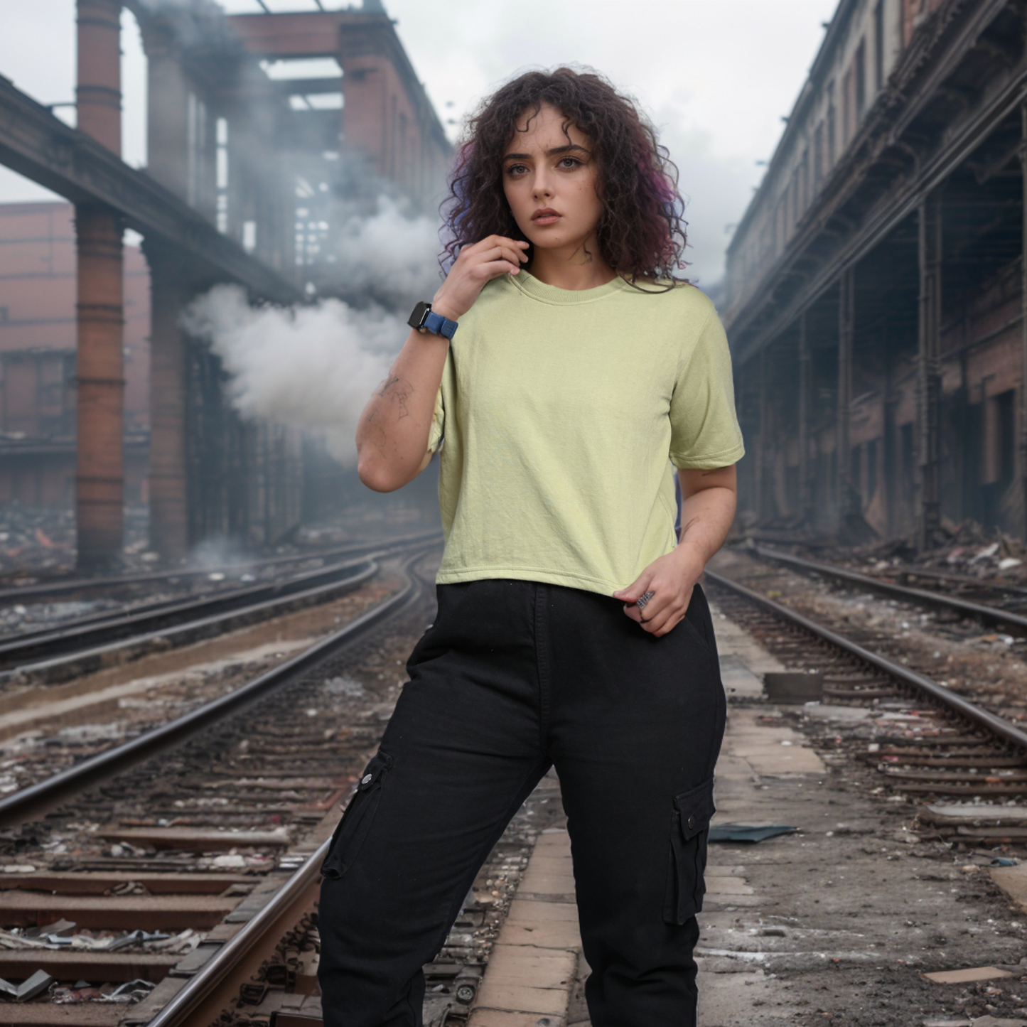 Pista Perfect: Loose-Fit Short T-Shirt in Green
