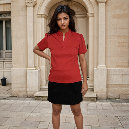 Scarlet Puff Sleeve Everyday Top