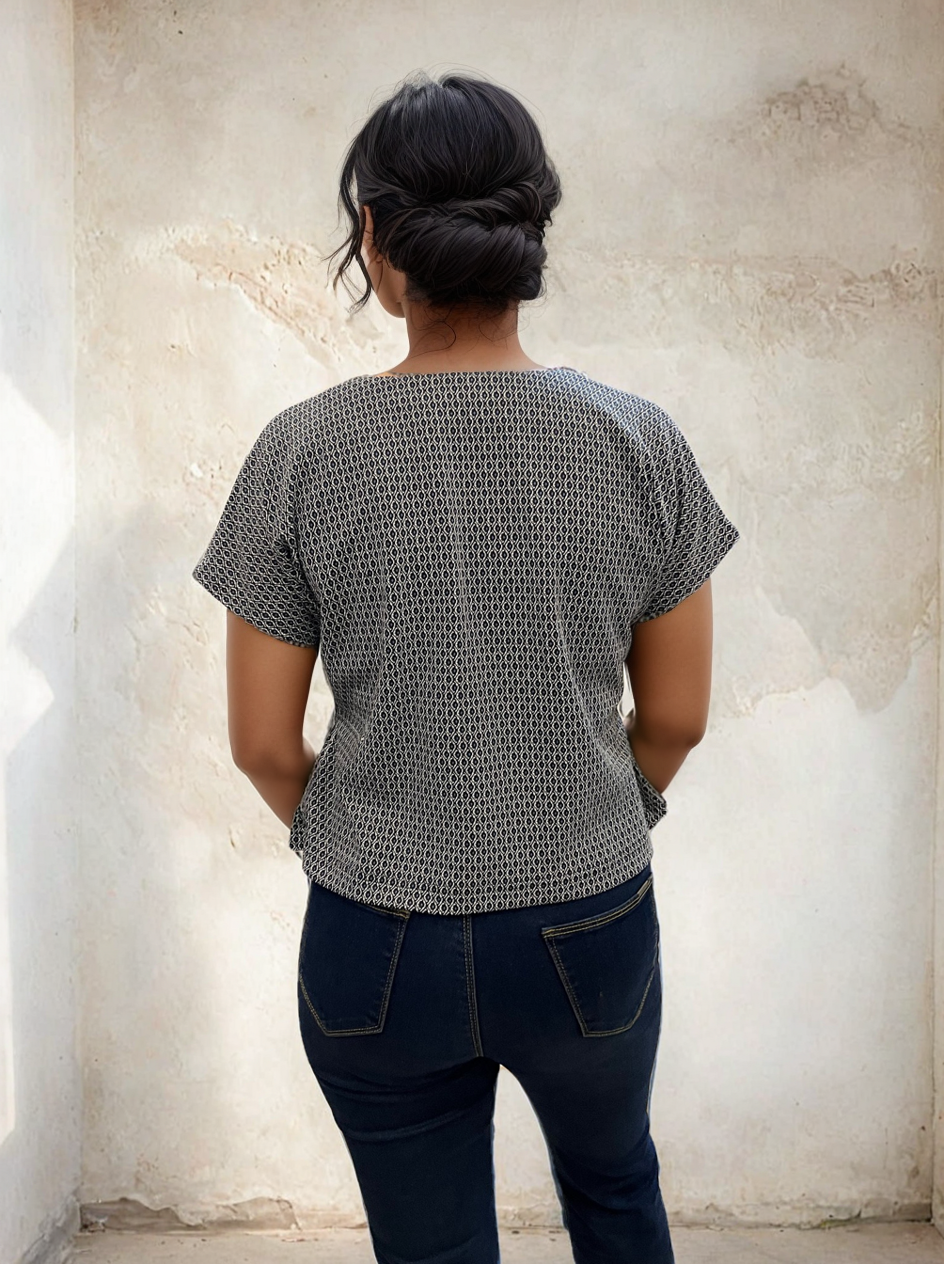 Blue Flare Crop Top
