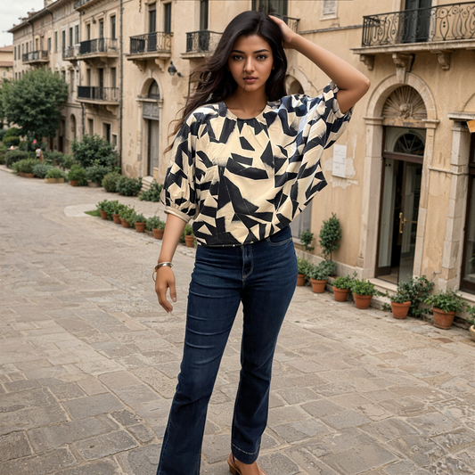 Black & White Whimsy Top