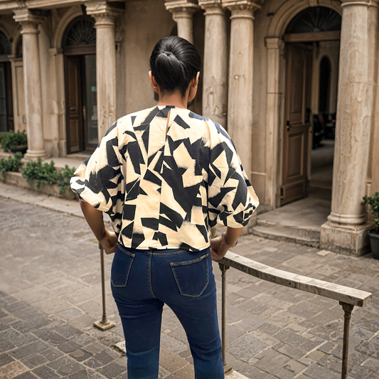 Black & White Whimsy Top