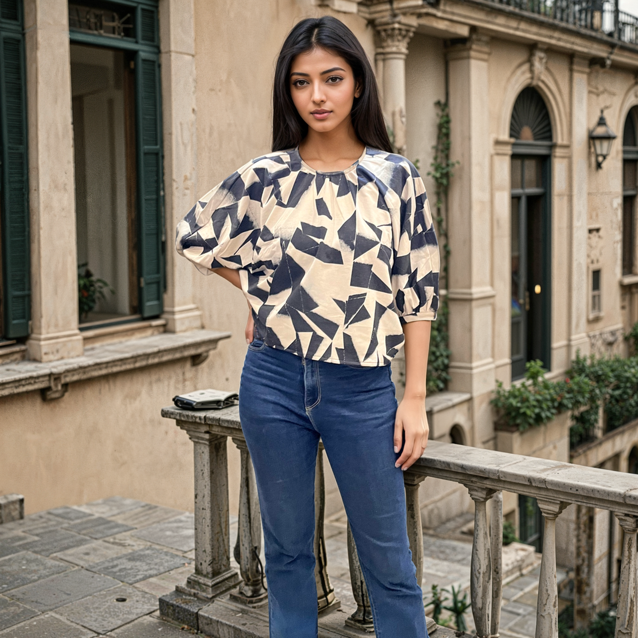 Black & White Whimsy Top