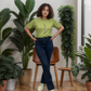 Nature's Embrace: Pista Green Short Tee