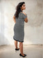 Black & White Off-Shoulder Bodycon Dress