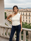 Sparkling Spots One-Shoulder Top