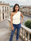 Sparkling Spots One-Shoulder Top
