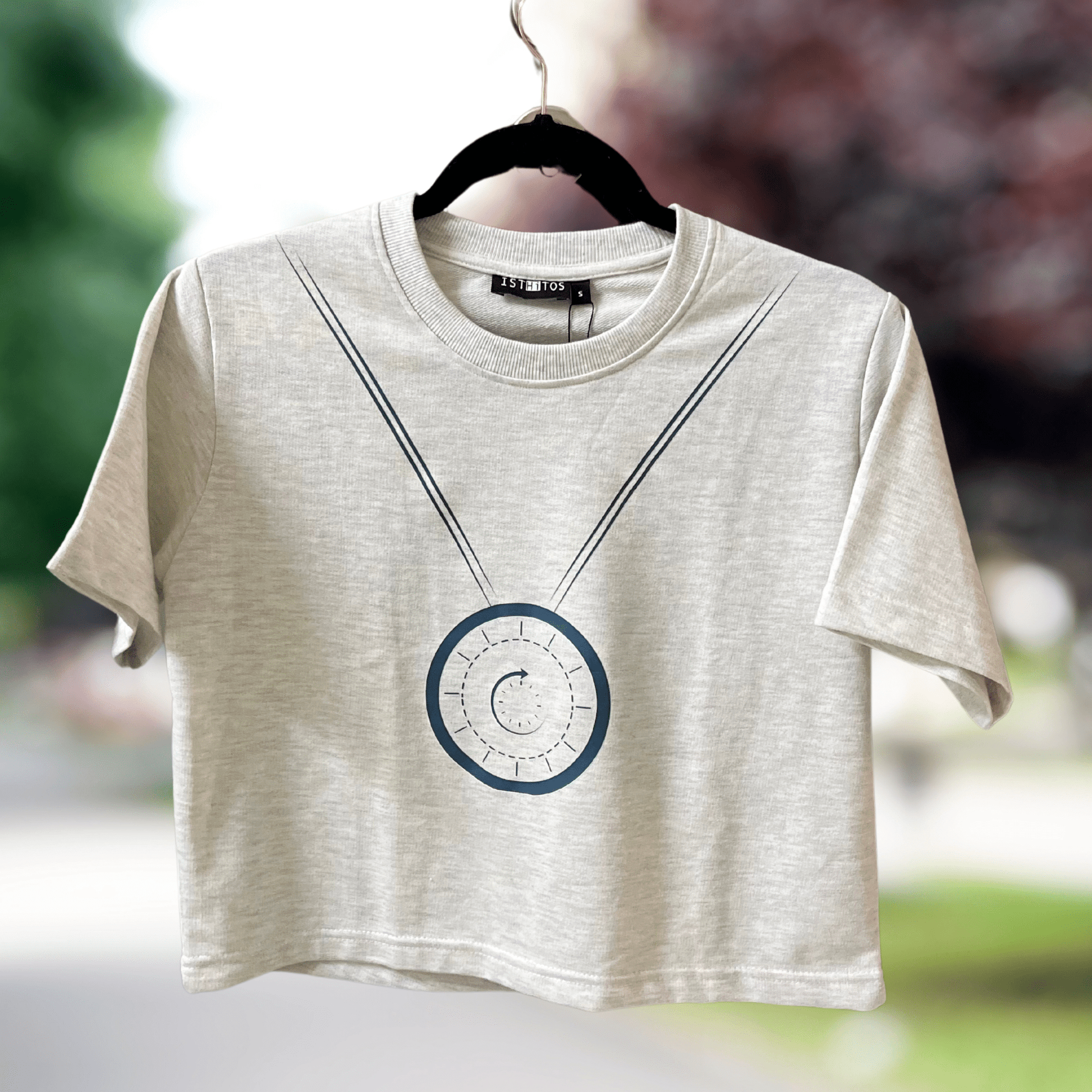 Tick Tock Transformation: Melange Grey Clock Tee - Isthitos Apparels